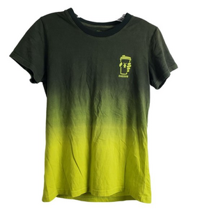 Dutch‎ Bros Unisex Medium End Als Green Yellow Tie Dye Ombre Short Sleeve Shirt